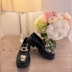 New Black Ferragamo Ingrid Loafers